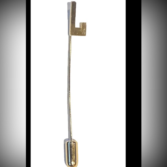 Vintage Gold Filled Lapel Stick Pin Monogram "L” - Picture 2 of 2